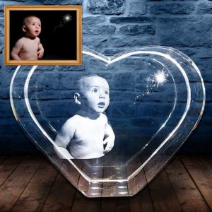 3D Photo Crystal Heart X Large