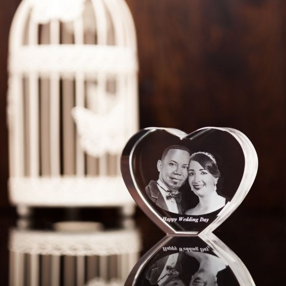 3D photo crystal heart