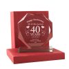 40th Wedding Anniversary Engraved Glass Gift