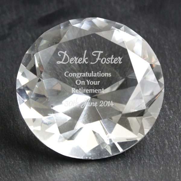 Diamond Paperweight with Personalised Message