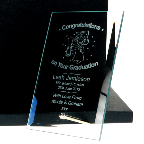 Graduation Engraved Glass Plaque