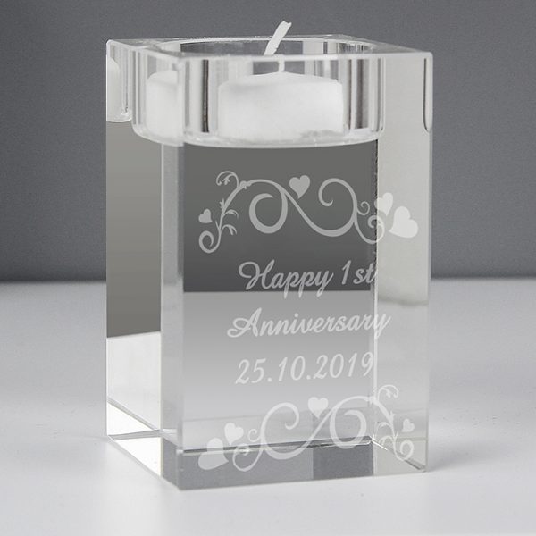 Ornate Swirl Glass Block Tea Light Holder - Image 8