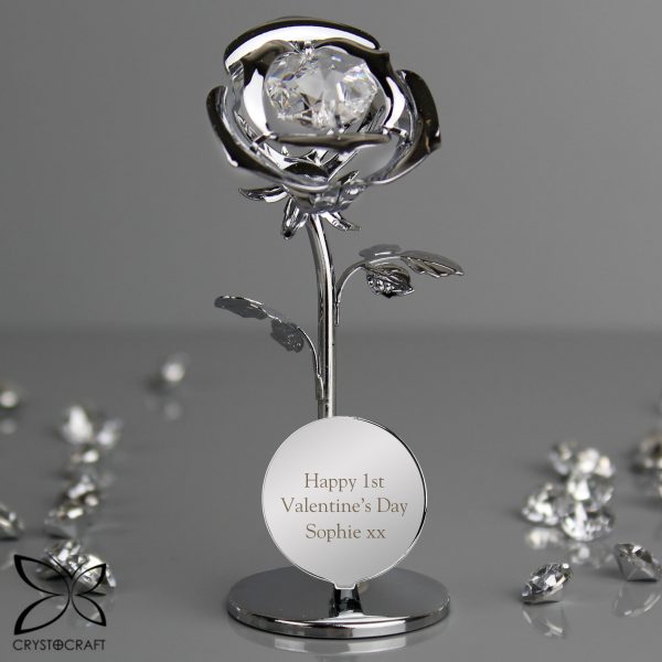 personalised crystocraft rose ornament