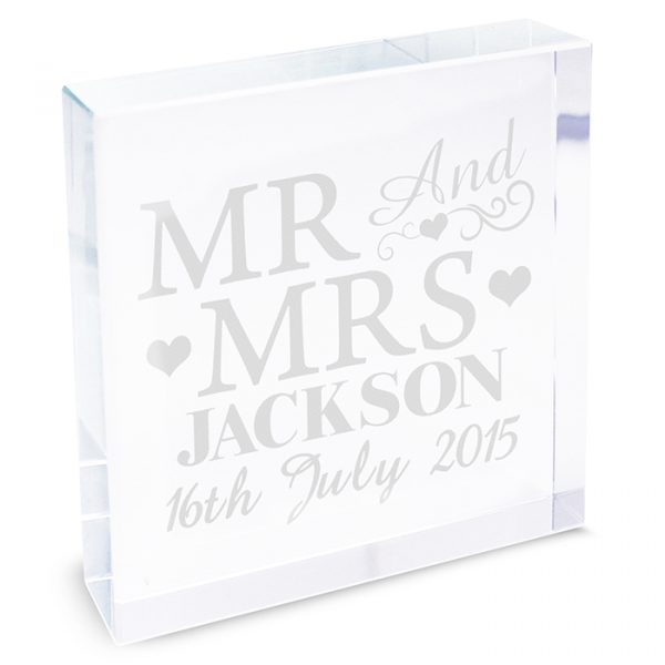 Wedding Crystal Glass Block