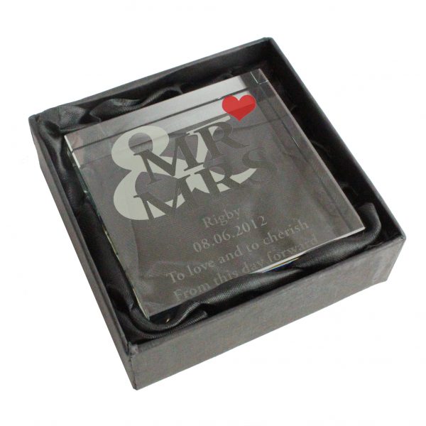 Mr & Mrs Large Crystal Block - Image 4
