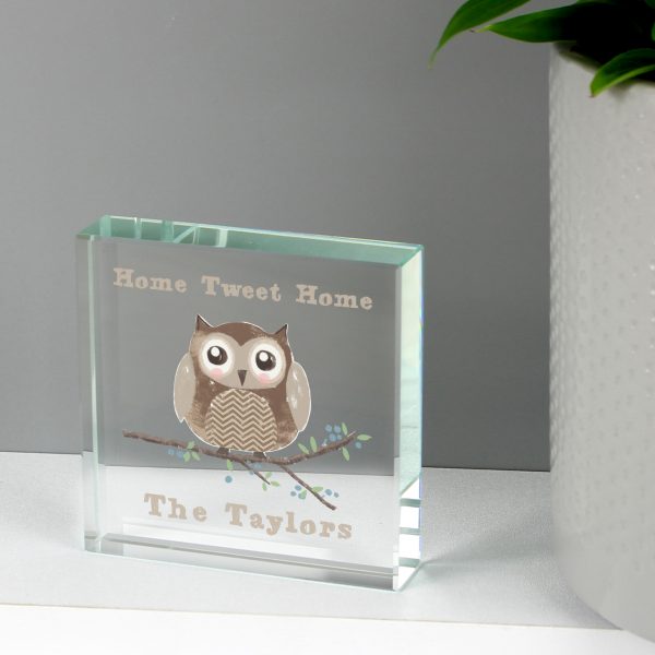 Personalised Woodland Owl Large Crystal Token - Image 4