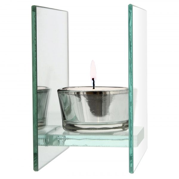 Personalised Soft Watercolour Mirrored Glass Tea Light Holder - Image 2