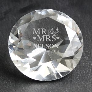 Mr & Mrs Diamond Paperweight