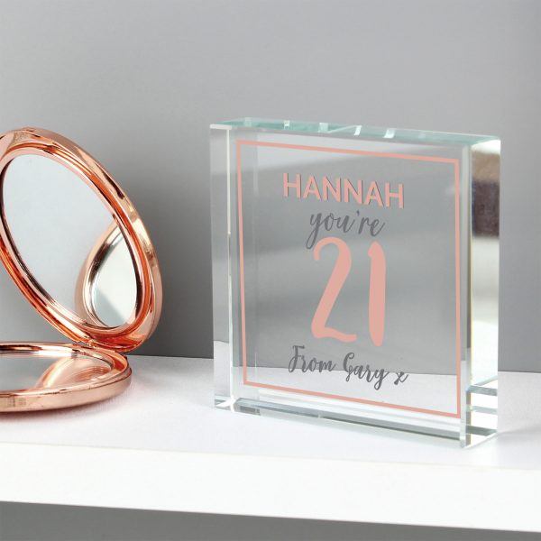 Personalised Birthday Rose Gold Crystal Token - Image 5