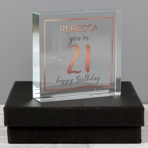 Personalised Birthday Rose Gold Crystal Token - Image 6