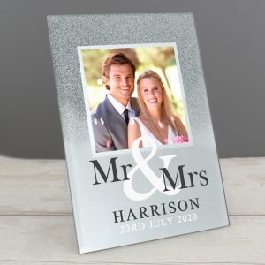 Mr & Mrs Personalised Glitter Frame