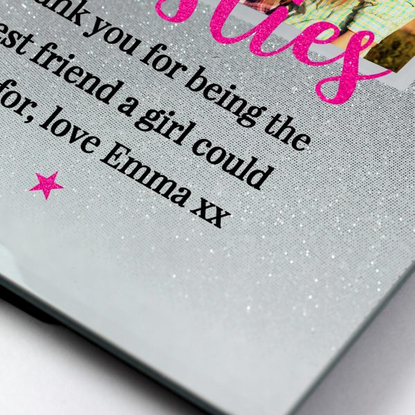 Personalised #Besties Glitter Photo Frame