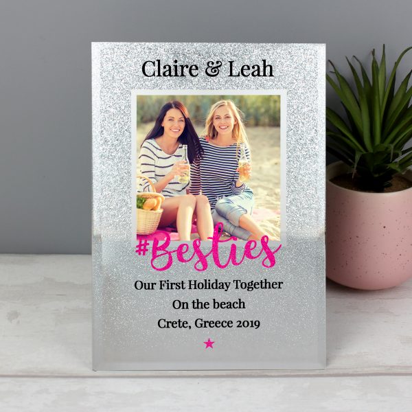 Personalised #Besties Glitter Glass Photo Frame - Image 2