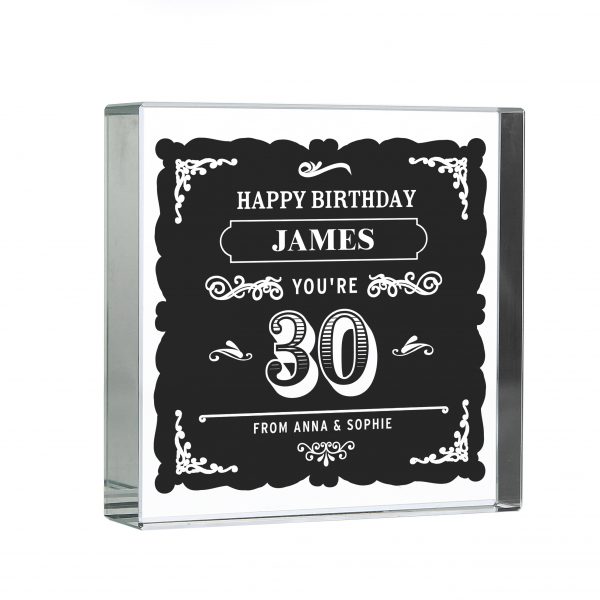 Personalised Birthday Vintage Typography Crystal Token - Image 6