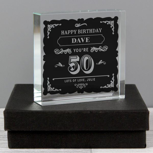 Personalised Birthday Vintage Typography Crystal Token - Image 5