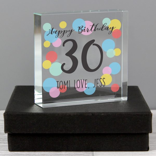 Personalised Crystal Token - Birthday Confetti