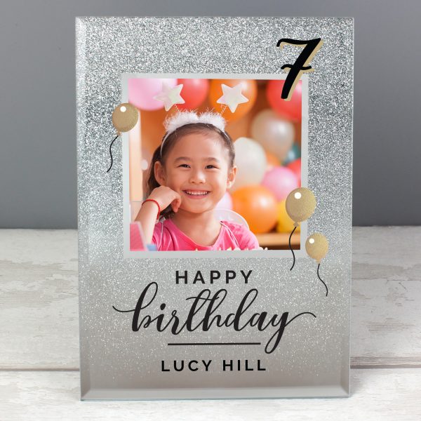 Personalised Birthday 4x4 Glitter Glass Photo Frame - Image 6