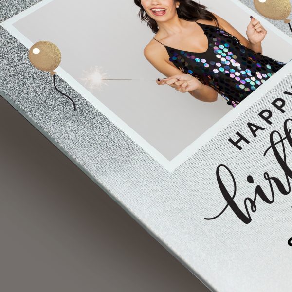 Personalised Birthday 4x4 Glitter Glass Photo Frame - Image 4