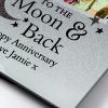 Personalised Moon & Back 4x4 Photo Frame