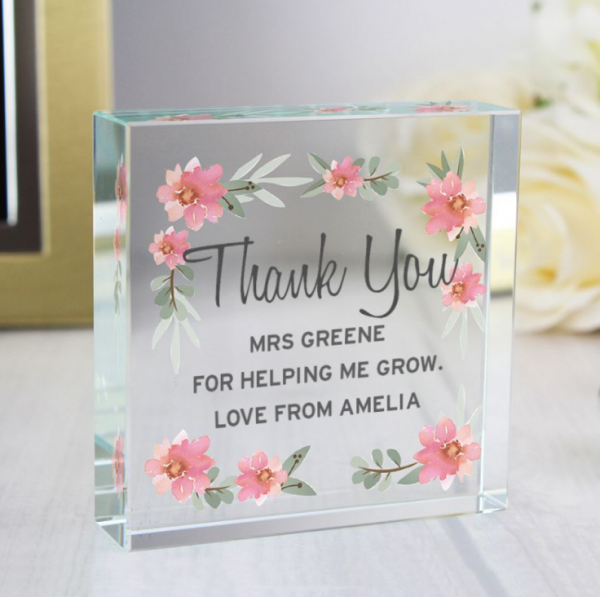 Personalised Floral Sentimental Large Crystal Token - Image 2
