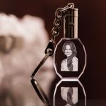 engraved photo keychain oval