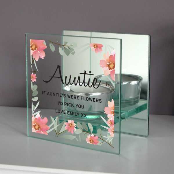 Personalised Floral Sentimental Mirrored Glass Tea Light Holder - Image 4