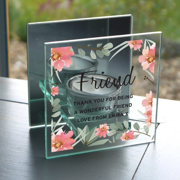 Personalised Floral Sentimental Mirrored Glass Tea Light Holder - Image 7