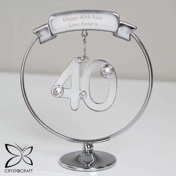 Personalised Crystocraft 40th Celebration Ornament