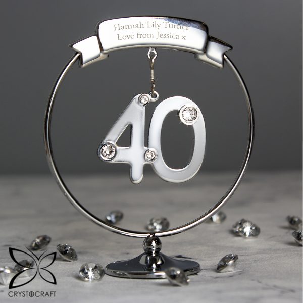 Personalised Crystocraft 40th Celebration Ornament - Image 3