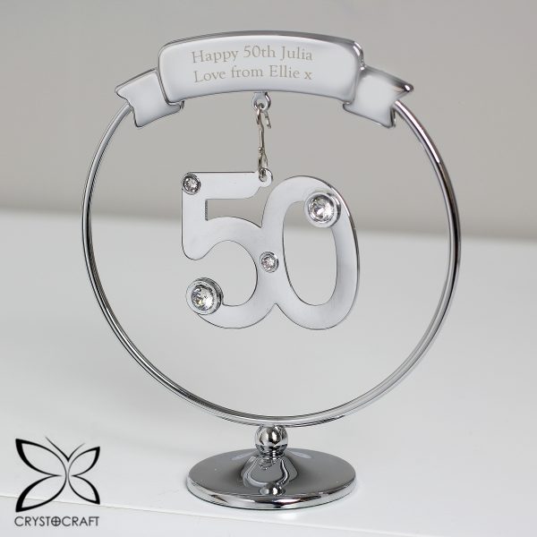 Personalised Crystocraft 50th Celebration Ornament - Image 3