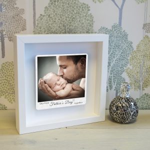 1st fathers day photo box frame
