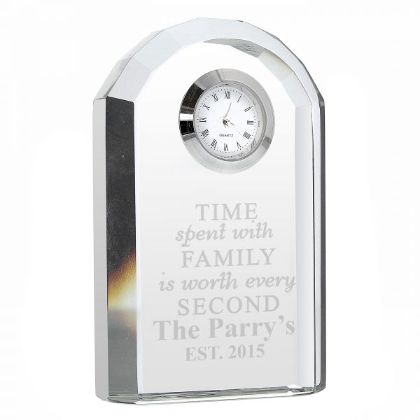 Personalised Time Spent With Family Crystal Clock - Image 3