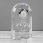 Mrs and Mrs engraved clock