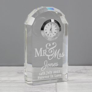 Mrs and Mrs engraved clock