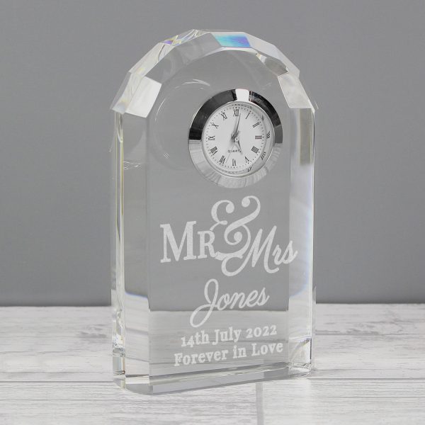 Mrs and Mrs engraved clock