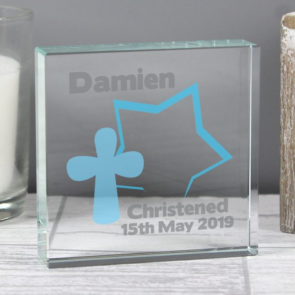 Personalised Star Cross Large Crystal Token