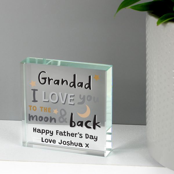 Personalised To the Moon & Back Large Crystal Token