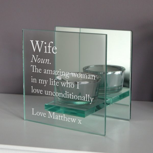 Personalised Dictionary Definition Glass Tea Light Candle Holder - Image 3