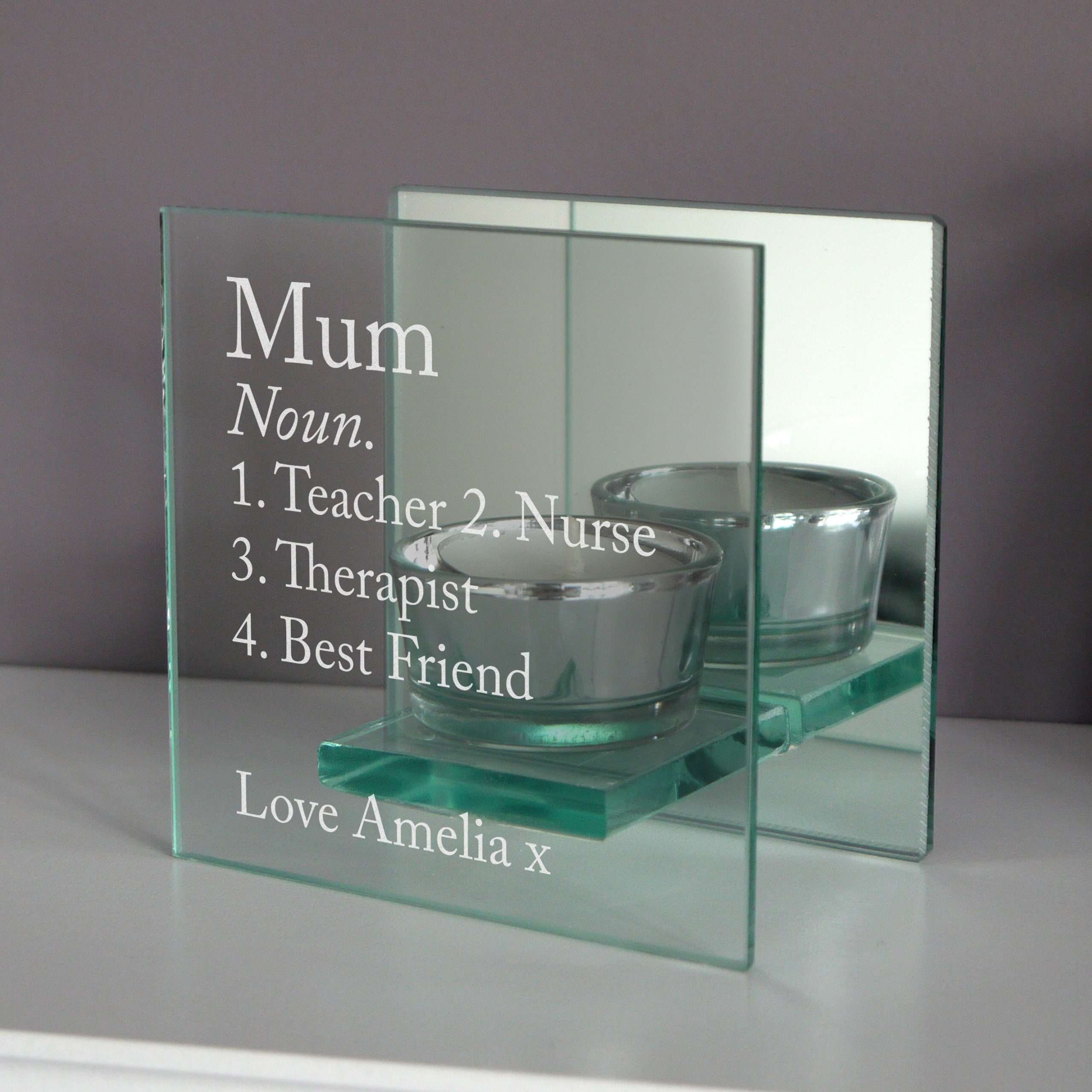 Photo Personalised Glass Tealight Candle Holder Any Photo Any Occasion 