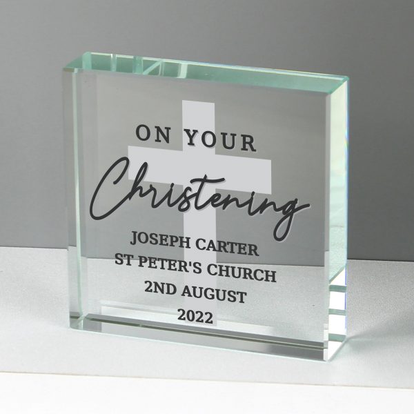 Personalised On Your Christening Large Crystal Token