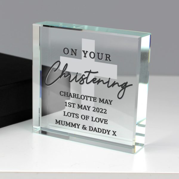 Personalised On Your Christening Large Crystal Token - Image 3