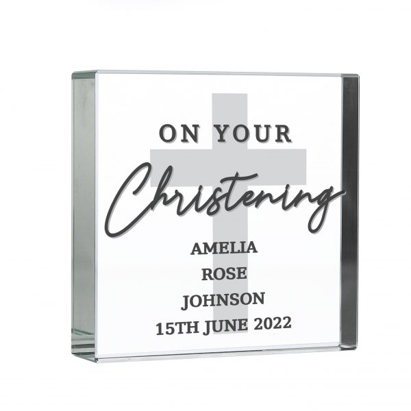Personalised On Your Christening Large Crystal Token