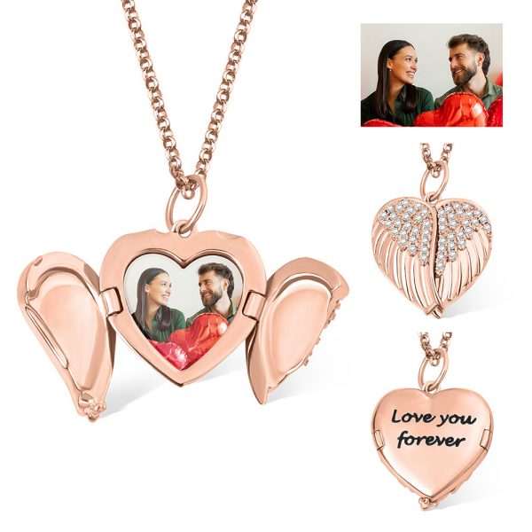 Personalised Angel Wings Photo Locket Necklace - Image 5