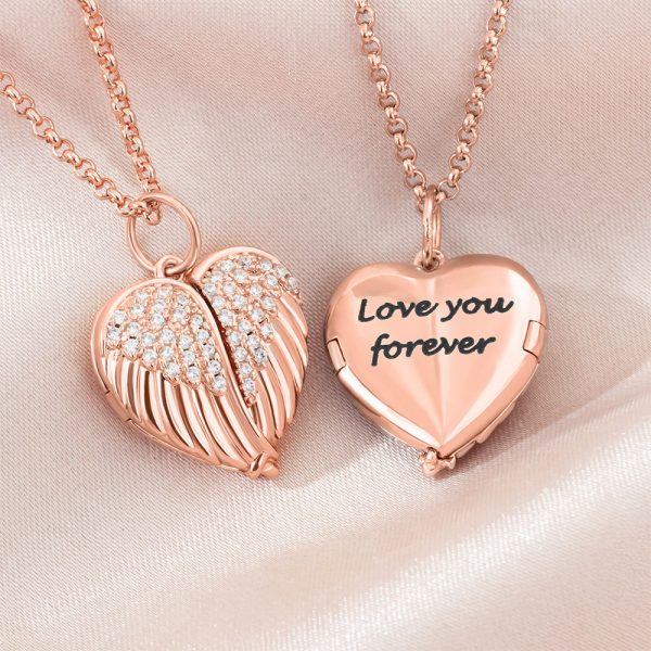 Personalised Angel Wings Photo Locket Necklace - Image 6