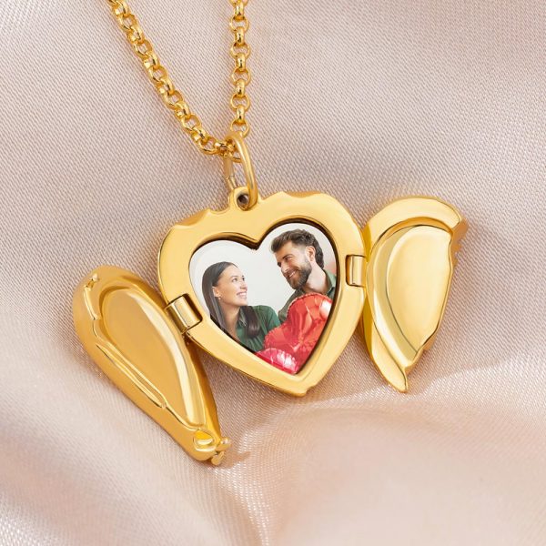 Personalised Angel Wings Photo Locket Necklace - Image 7