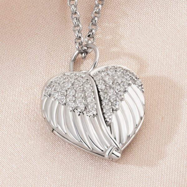 Personalised Angel Wings Photo Locket Necklace - Image 2