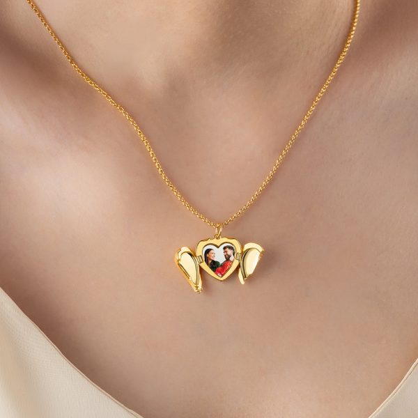 Personalised Angel Wings Photo Locket Necklace - Image 8