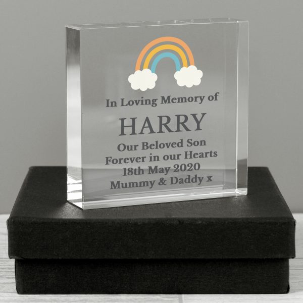 Personalised Rainbow Memorial Large Crystal Token - Image 4
