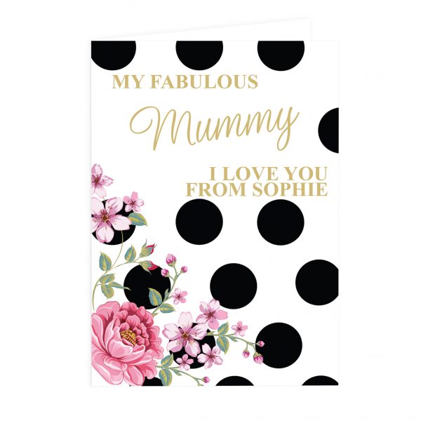 Personalised Floral Dot Card