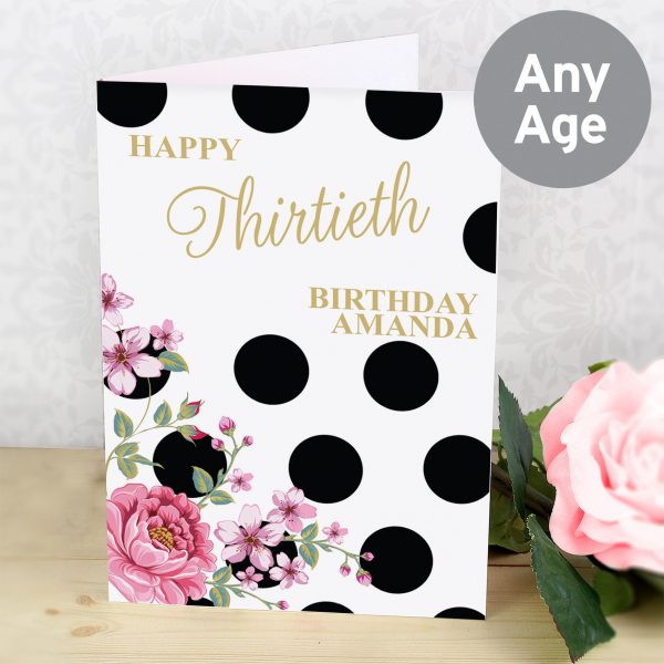 Personalised Floral Dot Card - Image 2